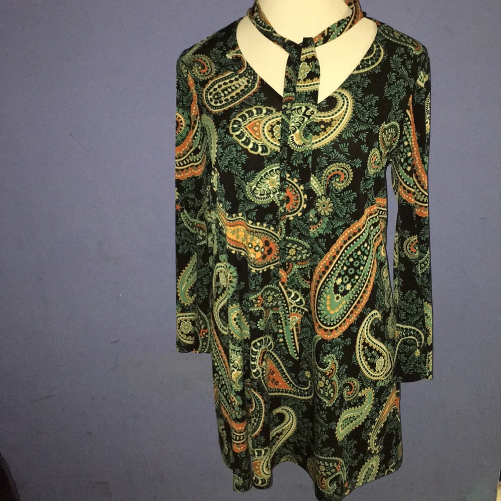 Long bell sleeve retro dress
